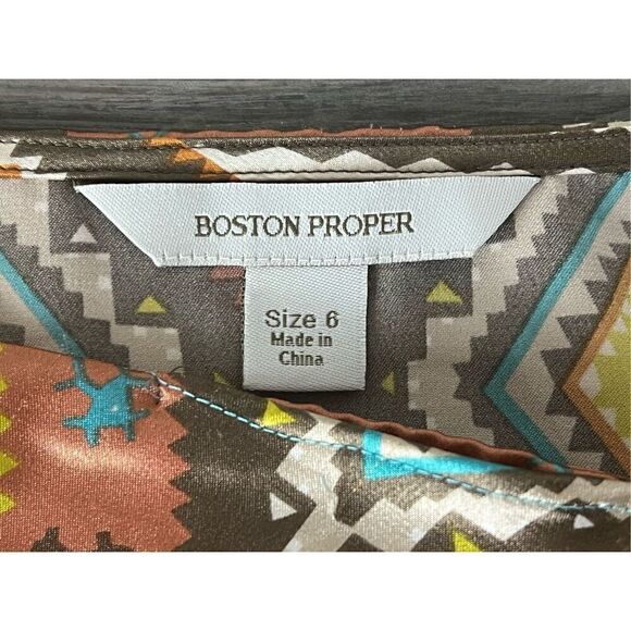 Boston Proper Desert Diamond Faux Wrap SW Sarong Mini Skirt Size 6 - Picture 4 of 9